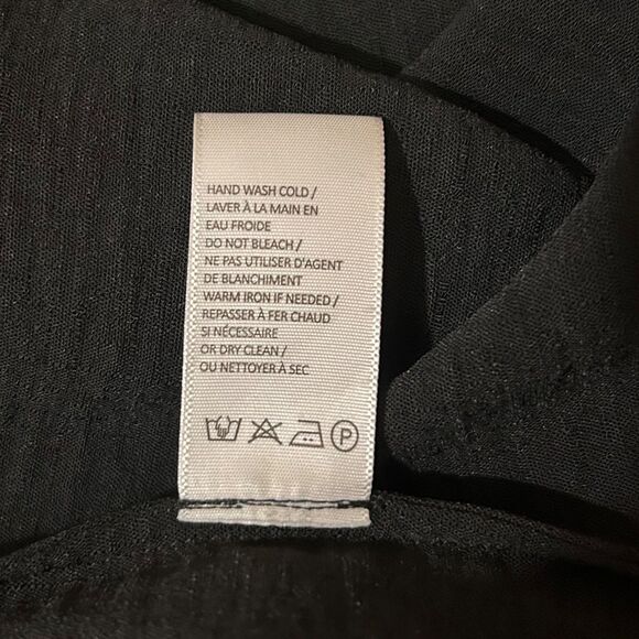 Brochu Walker Seda Flutter Sleeve Dress M Black Oversized Preppy Casual Shift - Picture 11 of 11